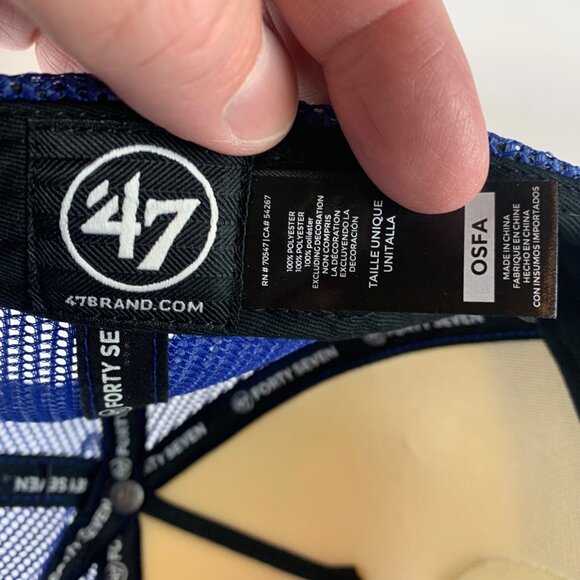 Los Angeles Dodgers MLB Blue White 47 Brand Snapback Trucker Hat New - Picture 6 of 6